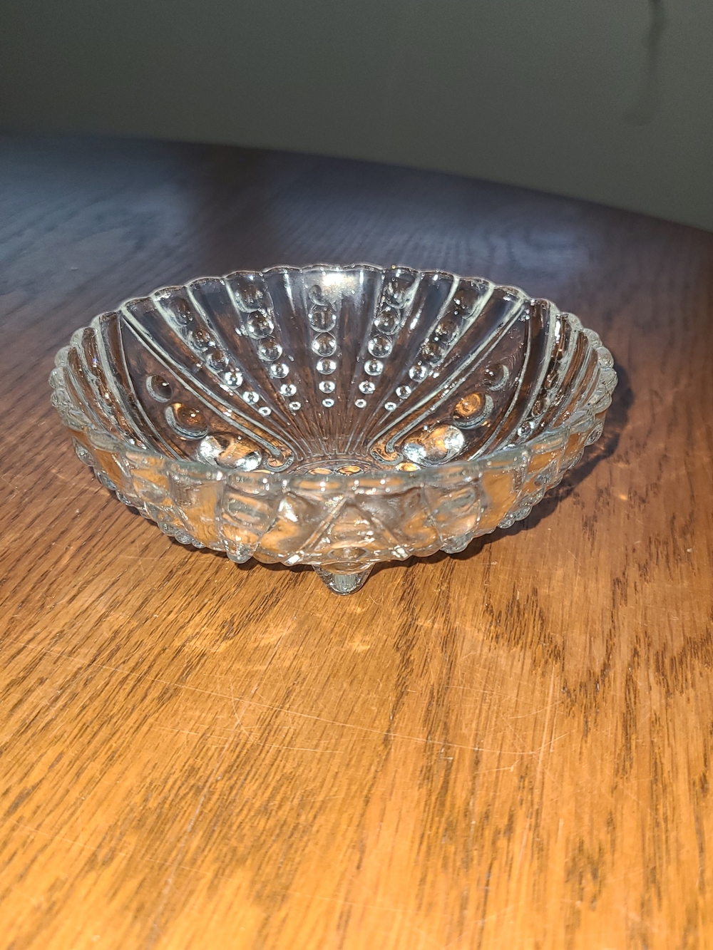 Vintage - Anchor Hocking clear glass footed bowl, often referred to as "Burple," - Picture 2 of 9